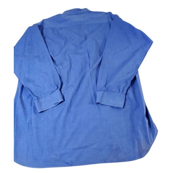 Currier & Day Blue Button-Up Long Sleeve Shirt Cotton-Blend Size 18 T - Picture 3 of 12